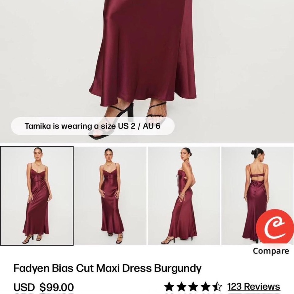 Princess Polly Deep Red Lace Maxi Dress - Picture 4 of 4